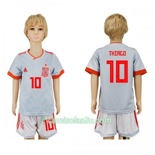 Camisolas de futebol Espanha Thiago 10 Criança Equipamento Alternativa Copa do Mundo 2018 Manga Curta Camisolas de futebol Espanha Thiago 10 Criança Equipamento Alternativa Copa do Mundo 2018 Manga Curta